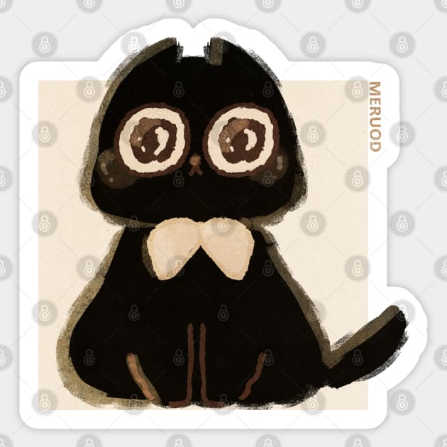 Crying Black Cat Sticker by Meruod